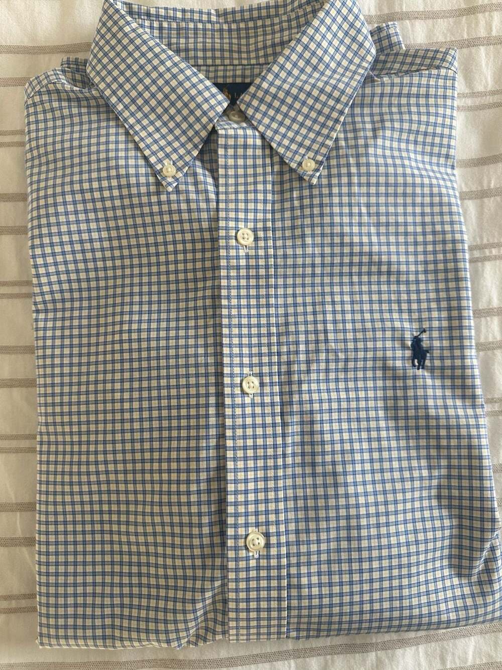 Ralph Lauren Easy Care 100% Cotton Stretch Gingham Button-Down Shirt
